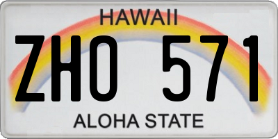 HI license plate ZHO571