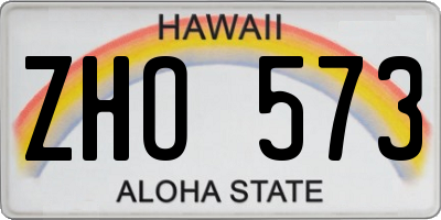 HI license plate ZHO573