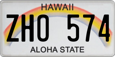 HI license plate ZHO574