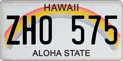 HI license plate ZHO575