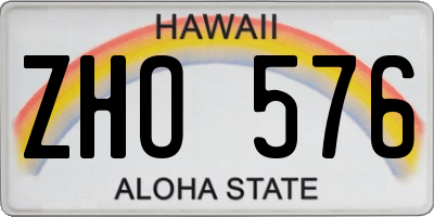 HI license plate ZHO576
