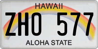 HI license plate ZHO577