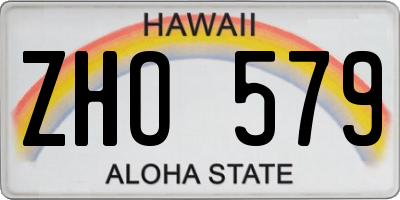 HI license plate ZHO579