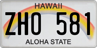 HI license plate ZHO581