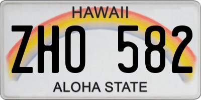 HI license plate ZHO582
