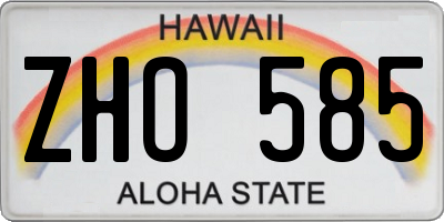 HI license plate ZHO585