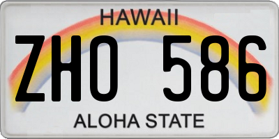 HI license plate ZHO586