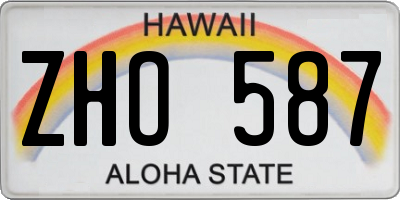 HI license plate ZHO587