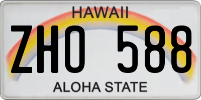 HI license plate ZHO588