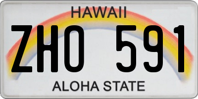 HI license plate ZHO591