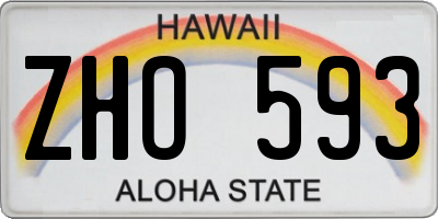 HI license plate ZHO593