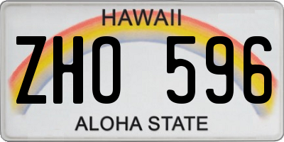 HI license plate ZHO596