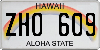 HI license plate ZHO609