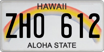 HI license plate ZHO612