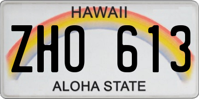 HI license plate ZHO613