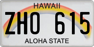 HI license plate ZHO615