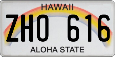 HI license plate ZHO616