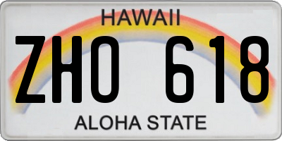 HI license plate ZHO618