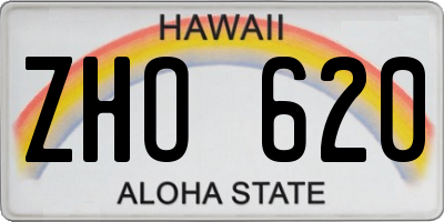 HI license plate ZHO620