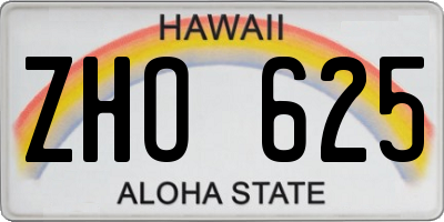 HI license plate ZHO625
