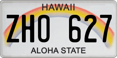 HI license plate ZHO627