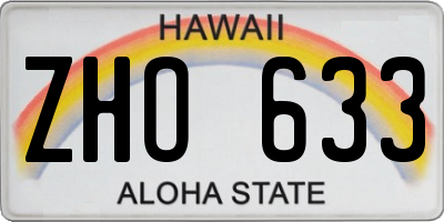 HI license plate ZHO633