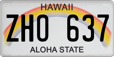 HI license plate ZHO637
