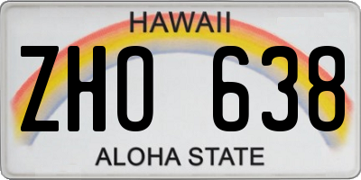 HI license plate ZHO638