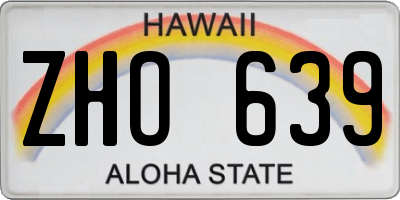 HI license plate ZHO639