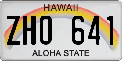 HI license plate ZHO641