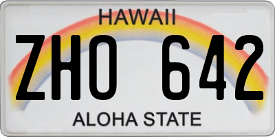 HI license plate ZHO642