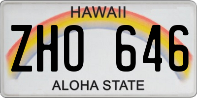 HI license plate ZHO646