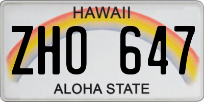 HI license plate ZHO647
