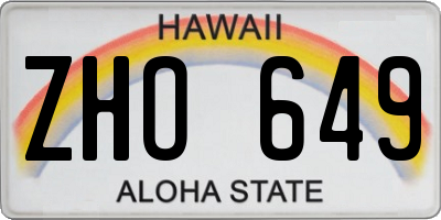 HI license plate ZHO649