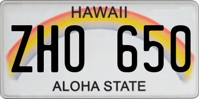 HI license plate ZHO650
