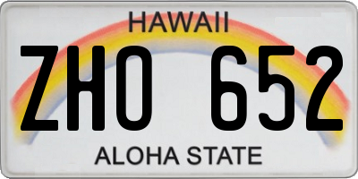 HI license plate ZHO652