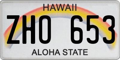HI license plate ZHO653