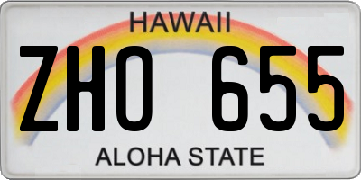 HI license plate ZHO655