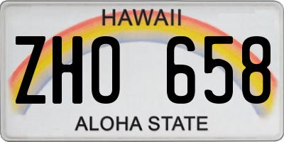 HI license plate ZHO658