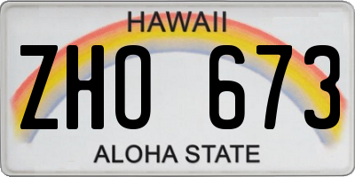 HI license plate ZHO673
