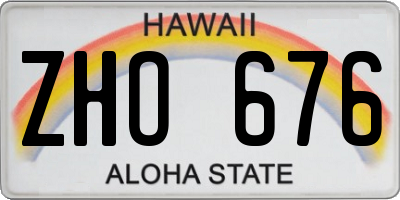 HI license plate ZHO676