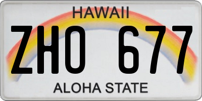 HI license plate ZHO677