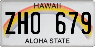 HI license plate ZHO679