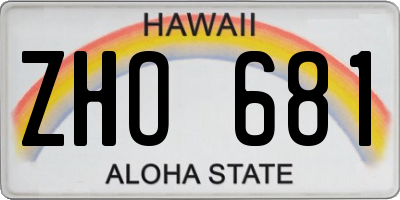 HI license plate ZHO681