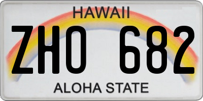 HI license plate ZHO682