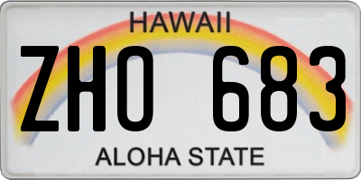 HI license plate ZHO683