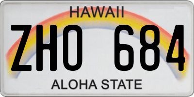 HI license plate ZHO684
