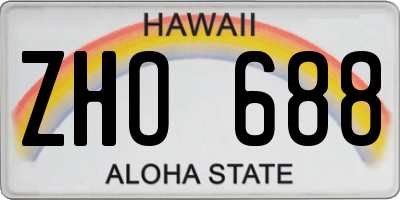 HI license plate ZHO688