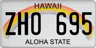 HI license plate ZHO695