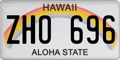 HI license plate ZHO696